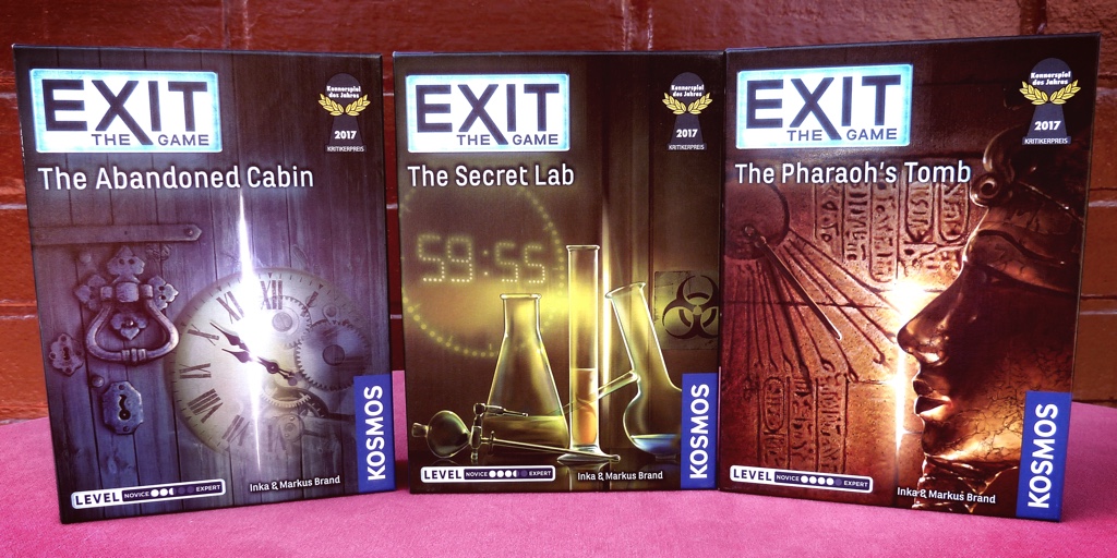 Exit: The Abandoned Cabin, The Secret Lab y The Pharaoh's Tomb.